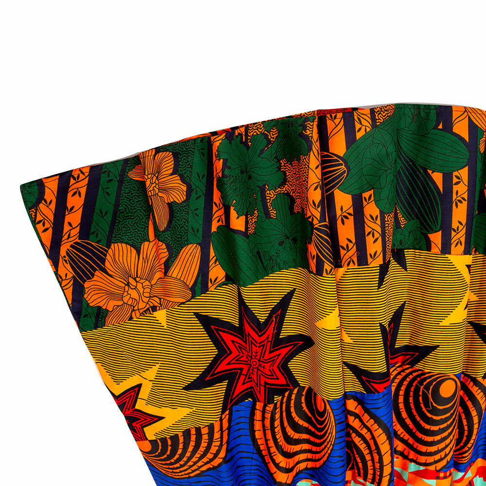 African Ankara Random Print Maxi Skirt