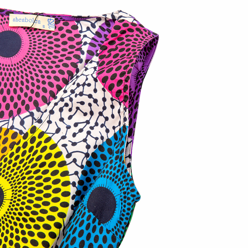 African Wrap Dress Ankara Print Sleeveless