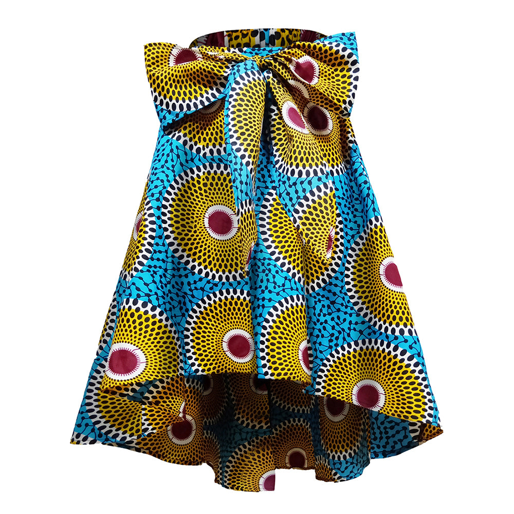 African Ankara Skirt Flower Print Casual
