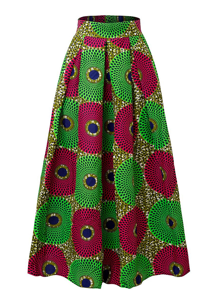 African Ankara Print Women Maxi Skirt