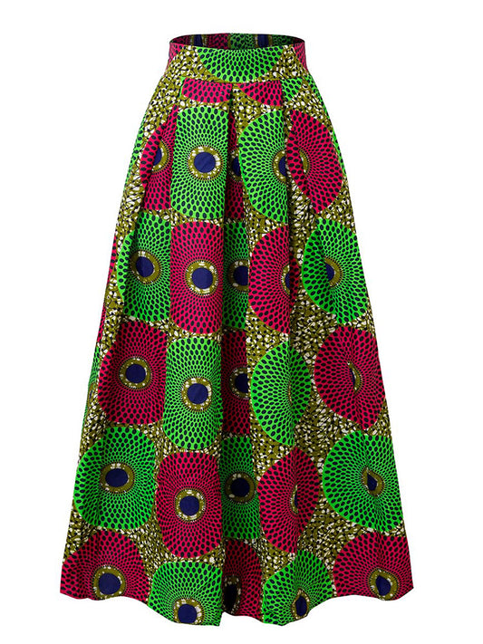African Ankara Print Women Maxi Skirt