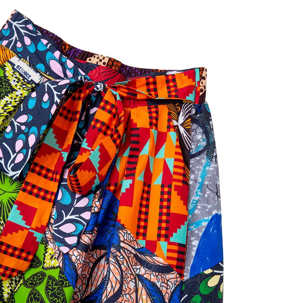 African Mix Wax Print Maxi Skirt For Women