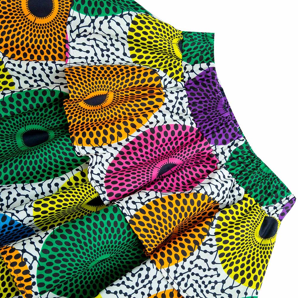 African Women wax print mini skirt