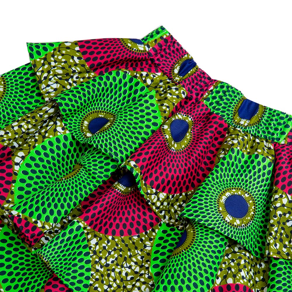 African Green wax print mini skirt
