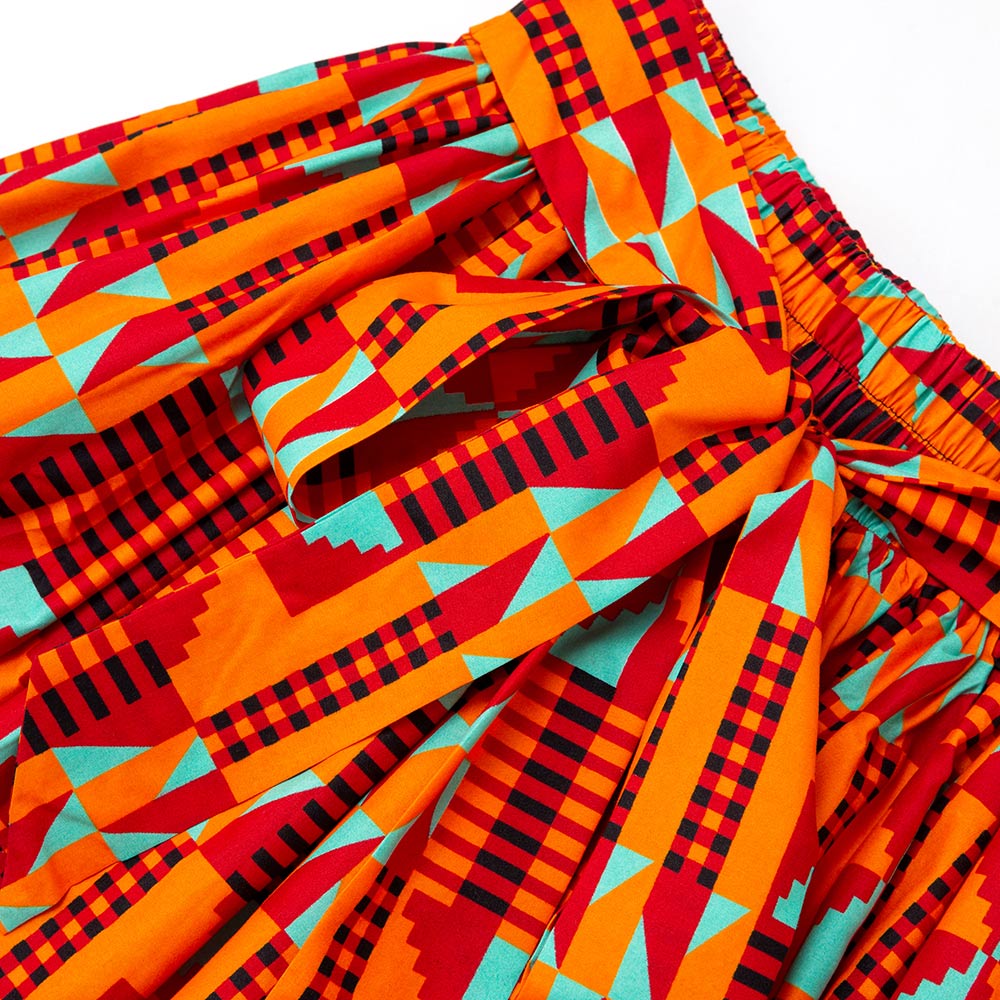 African Kente Wax Print Onesize Maxi Skirt