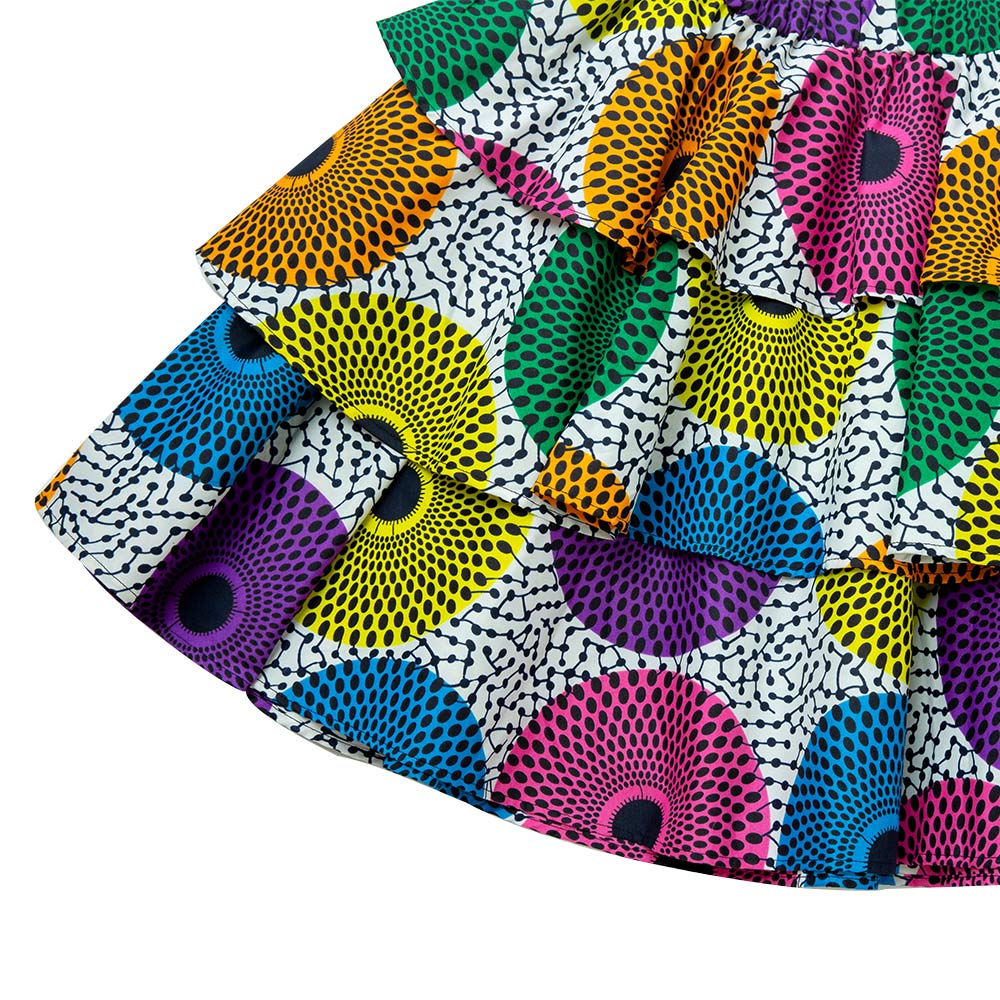 African Women wax print mini skirt