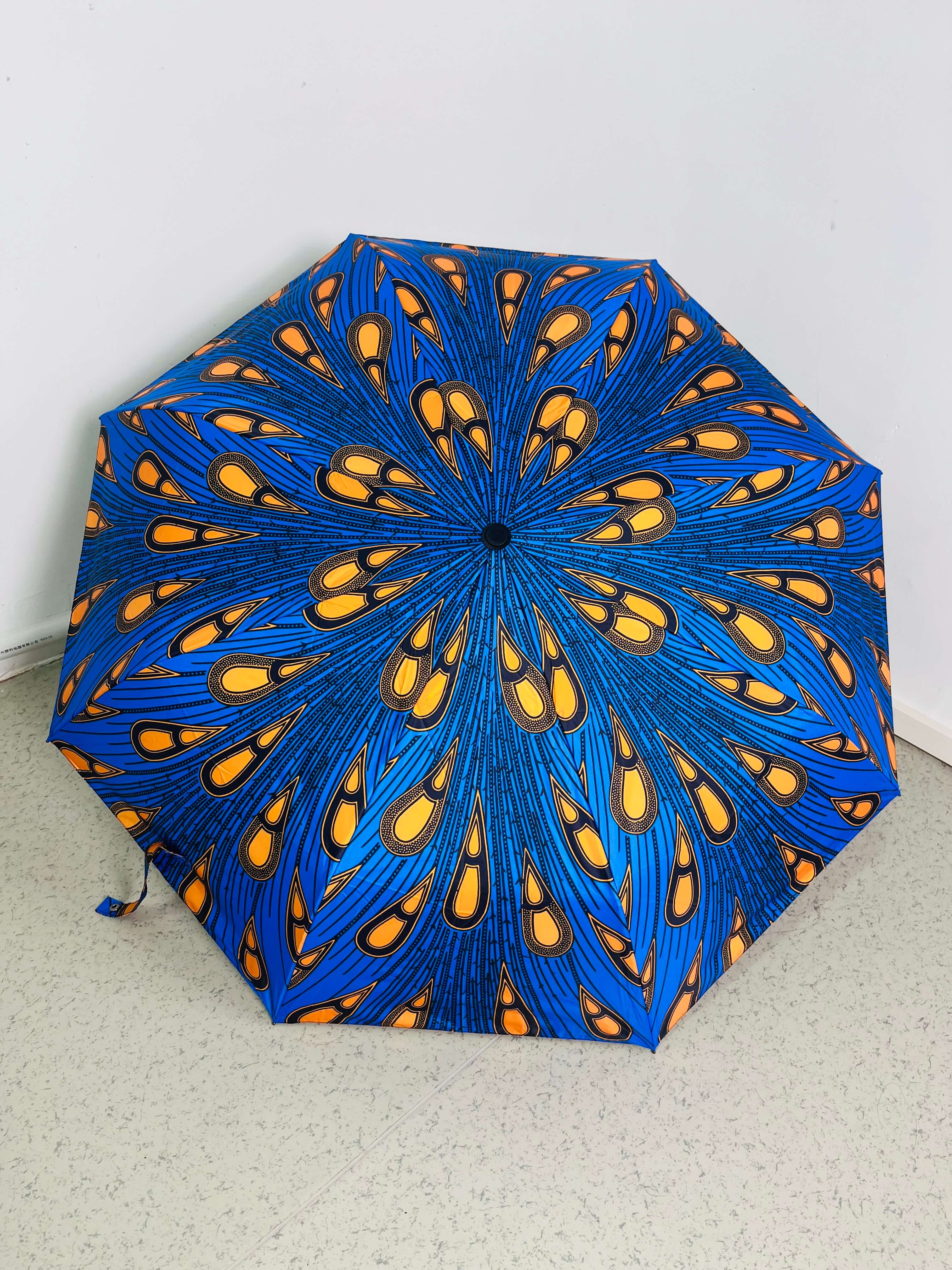 African Kent Printed Umbrella Three fold Windproof Umbrella Travel Daily