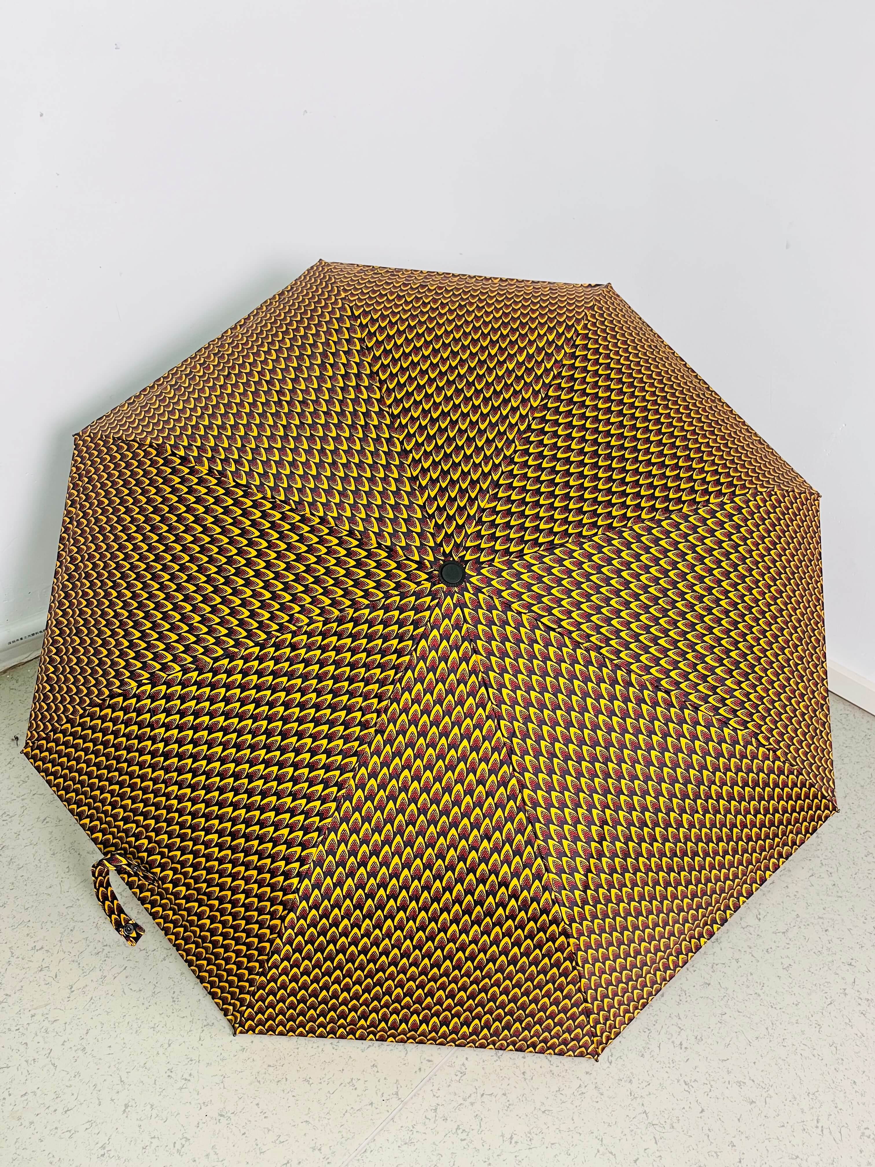 African Kent Printed Umbrella Three fold Windproof Umbrella Travel Daily
