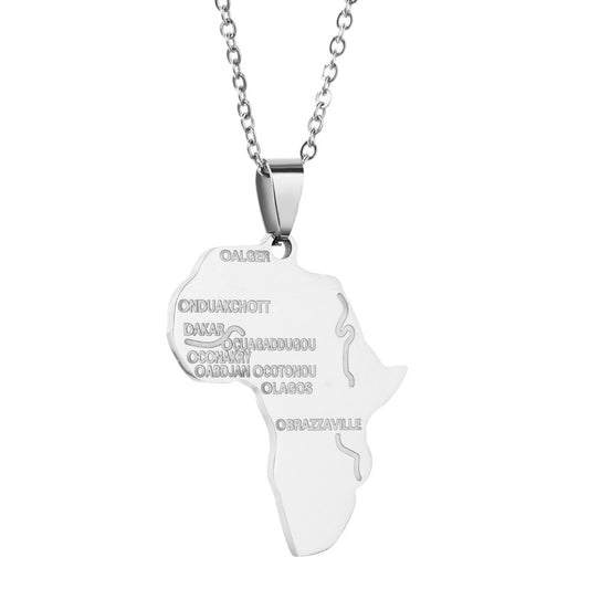 Unique design metal necklace African map necklace jewelry for unisex