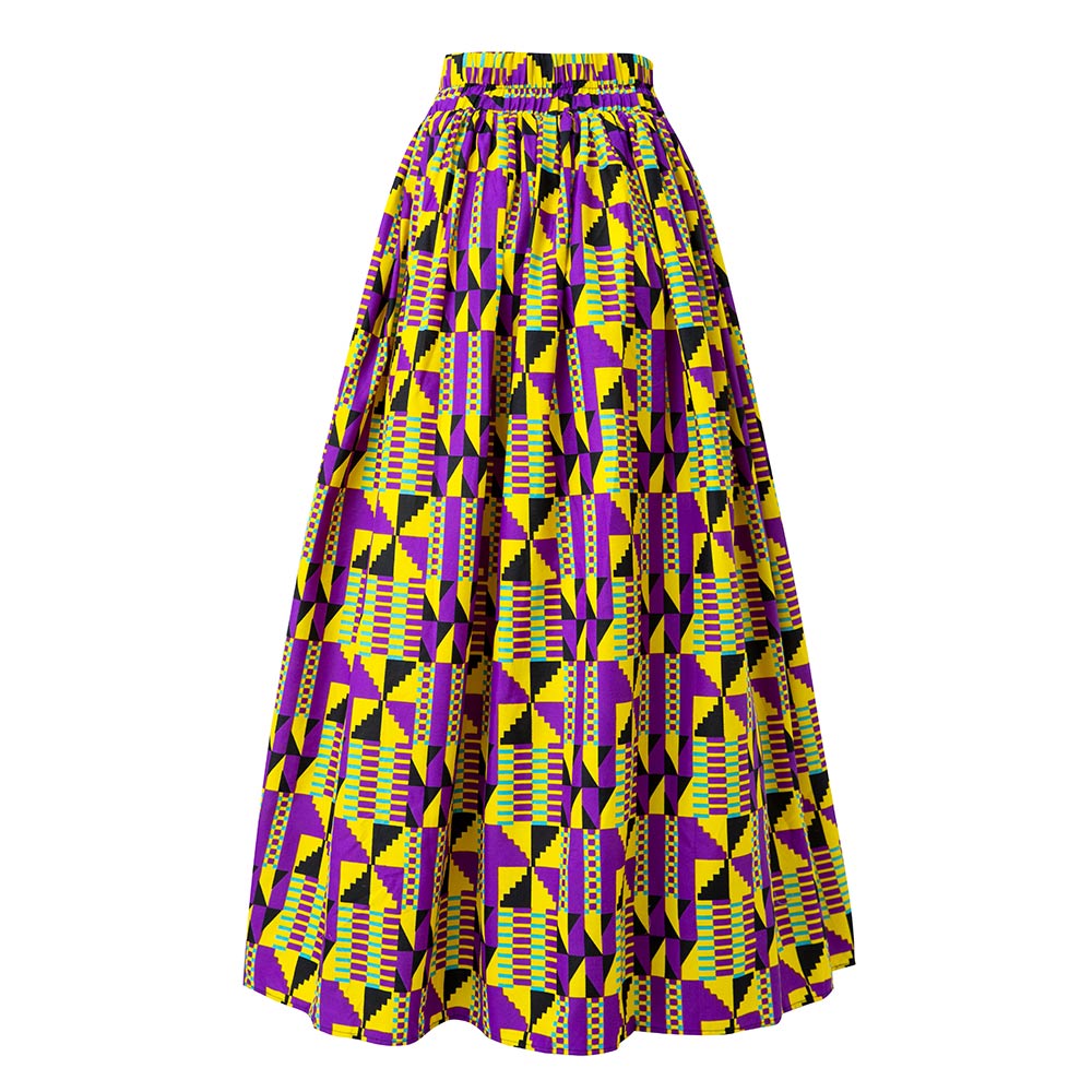 African Ankara Wax Print Onesize Maxi Skirt