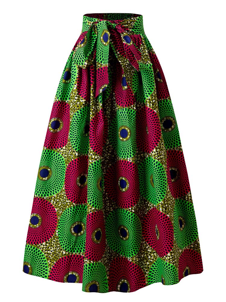 African Ankara Wax Print Onesize Long Skirt