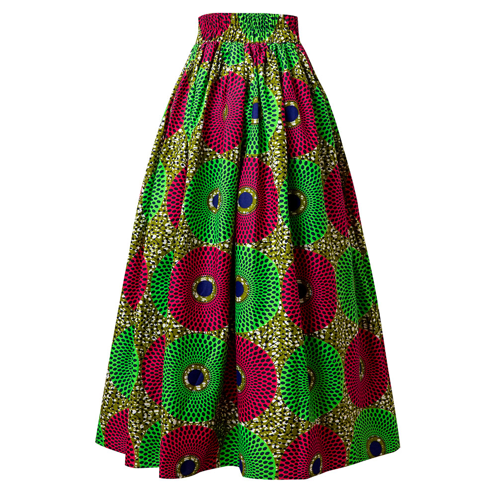 African Ankara Wax Print Onesize Long Skirt