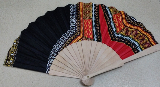 Kent African style batik printed cloth folding fan for unisex