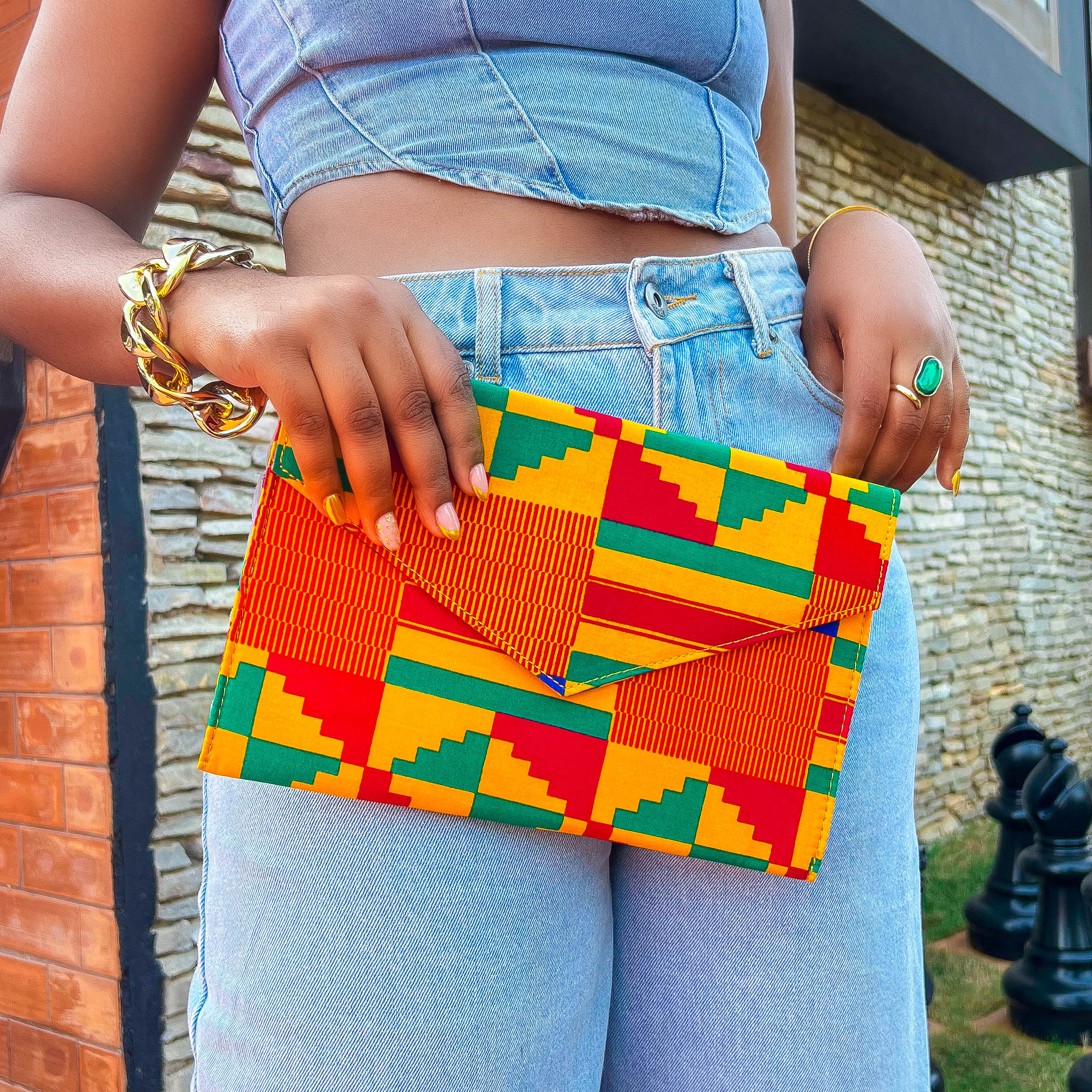 African Print Clutch Bag
