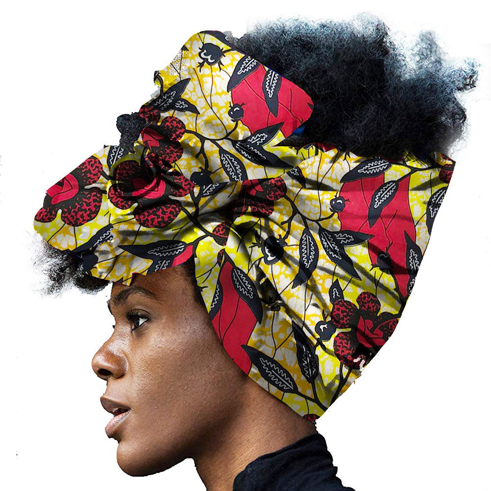 African Wax Headwrap Print Turban For Women