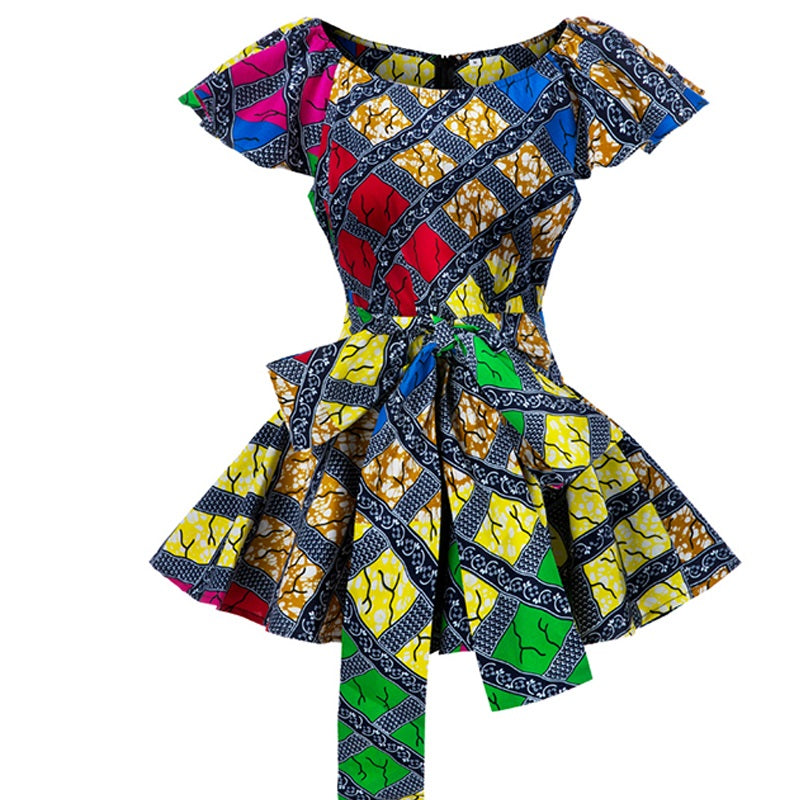 Ankara Sleeveless Tops Summer African Printed Slim Fit Shirts Blouse