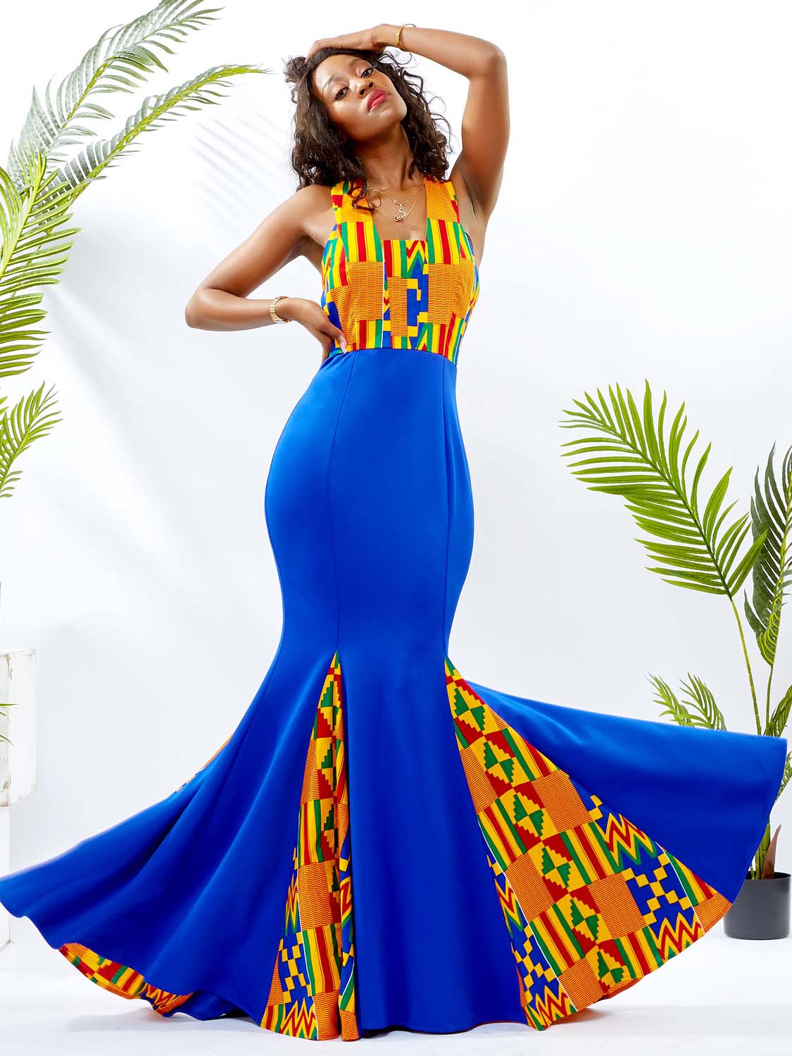 African Halter Neck Gown Pretty Evening Dress