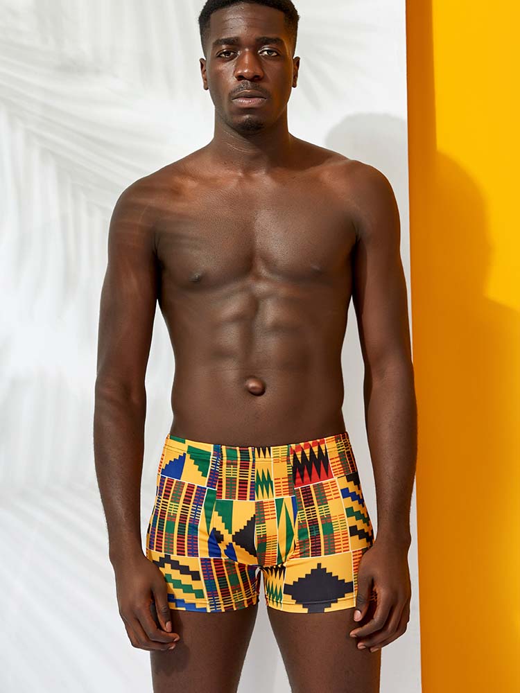 African Print Men Swimwear