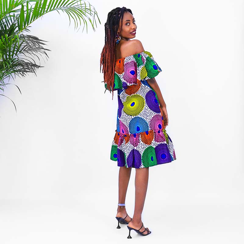 AVA OFF SHOULDER DRESS AFRICAN STYLE