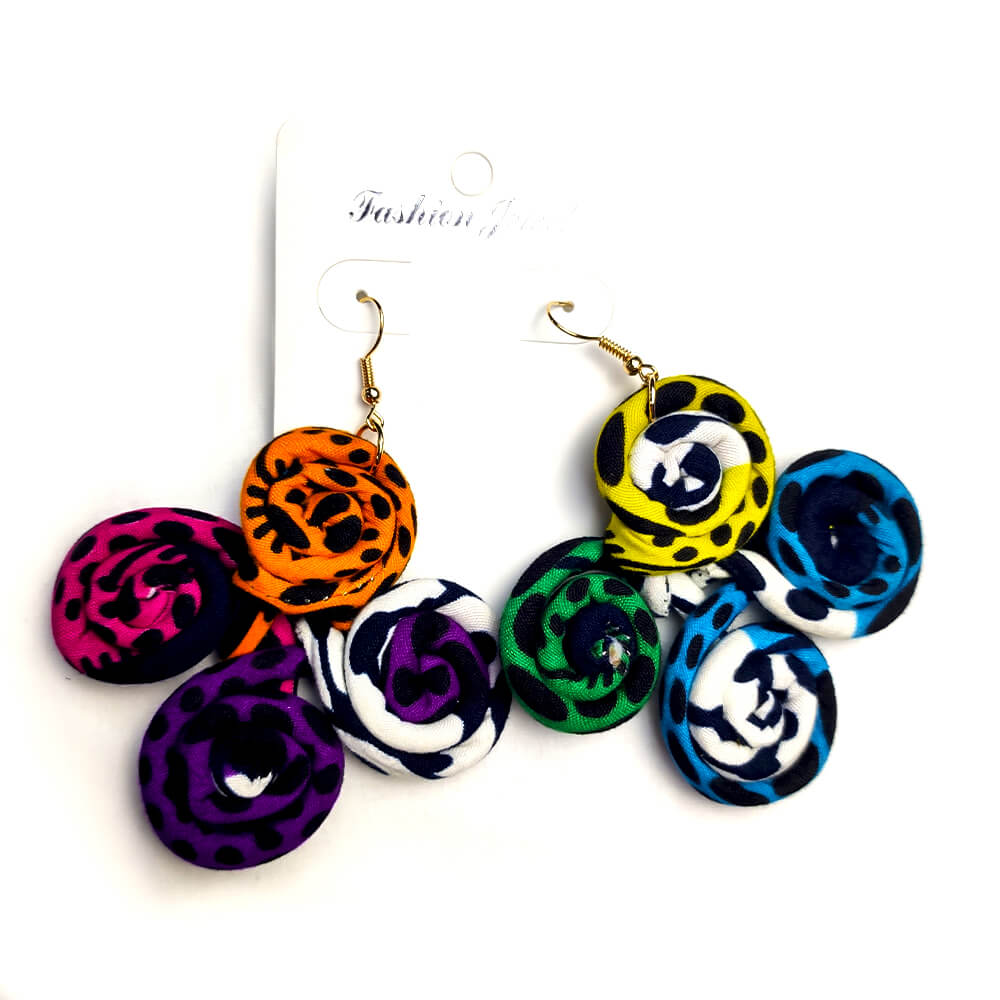African Print Fabric Earring1