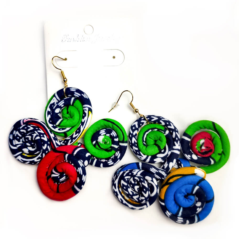 African Print Fabric Earring1