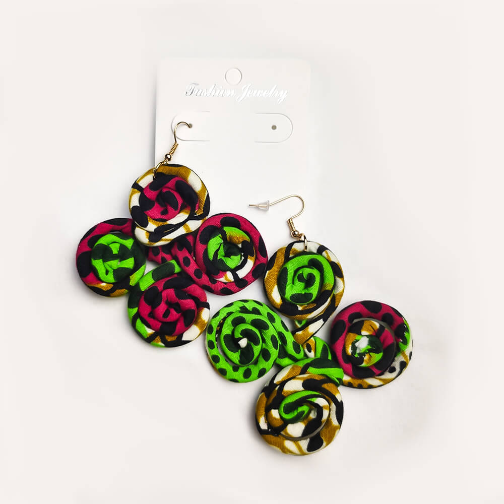 African Print Fabric Earring1