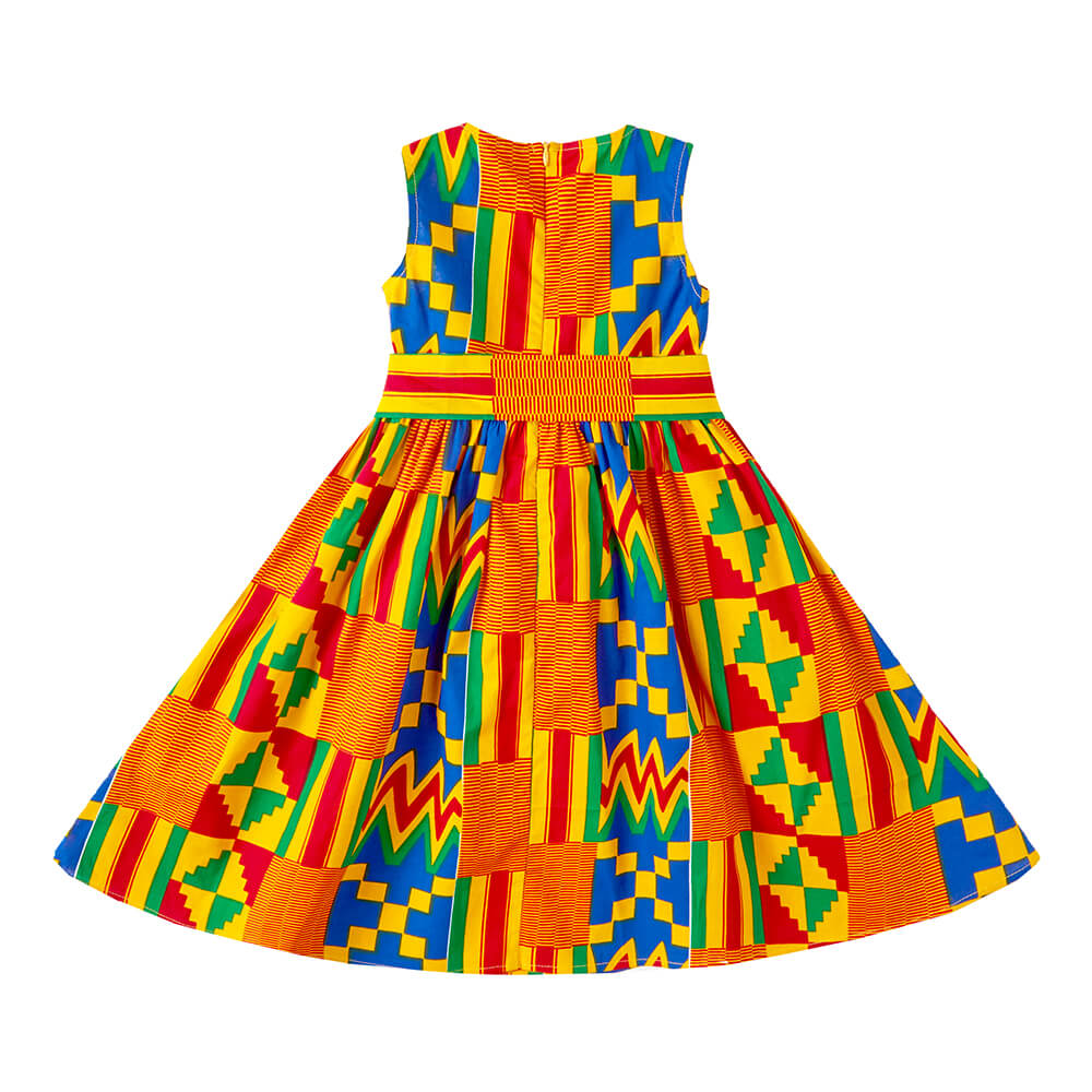 African style kente print kids dress