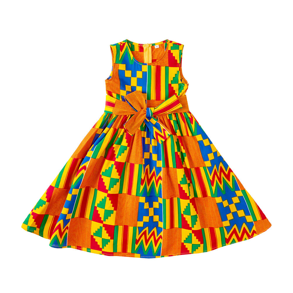 African style kente print kids dress