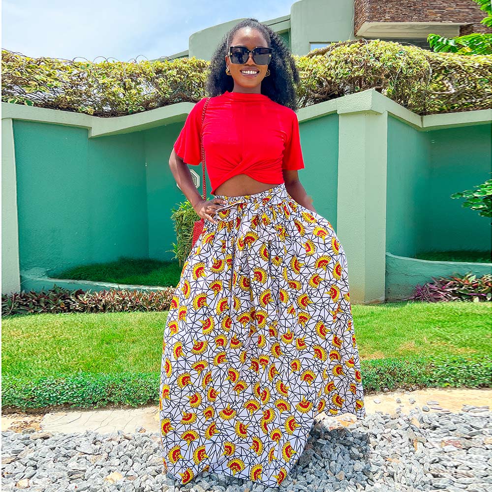 African Print Wax Maxi Skirt For Women