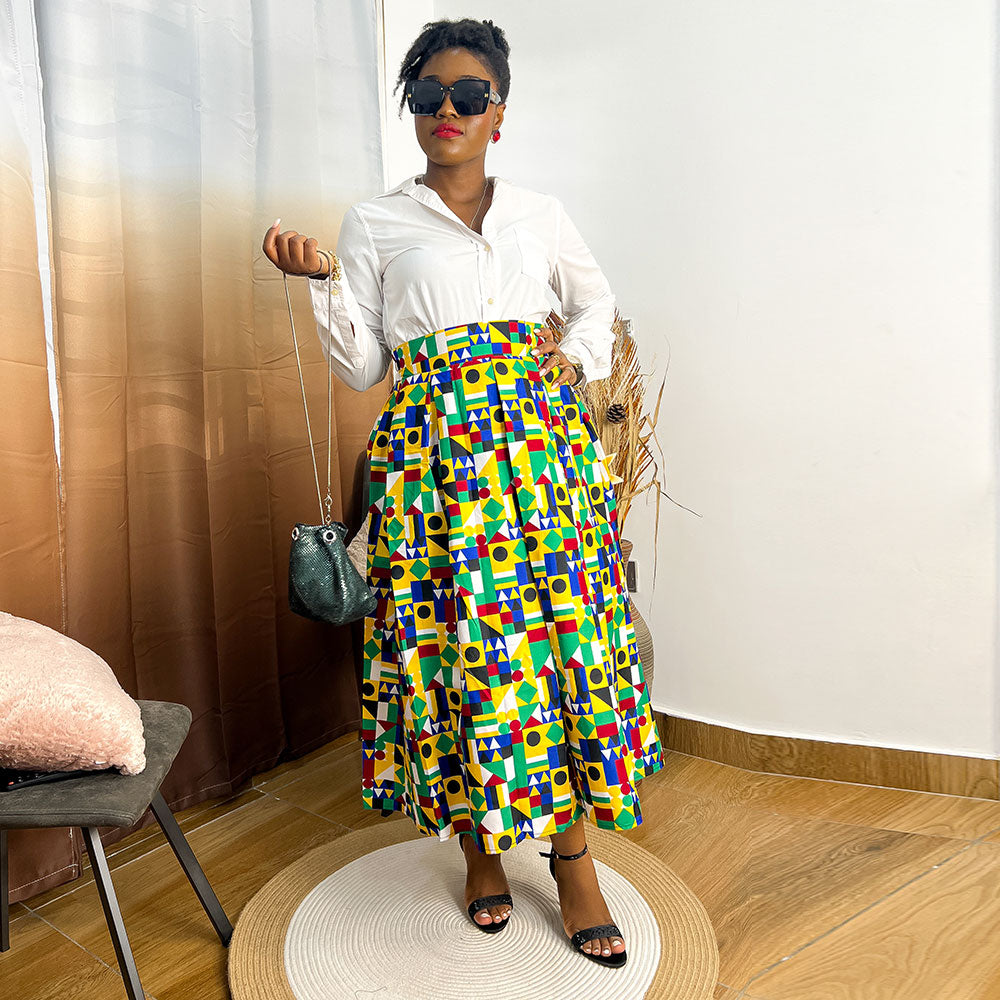 african ankara print skirt for women midi skirt