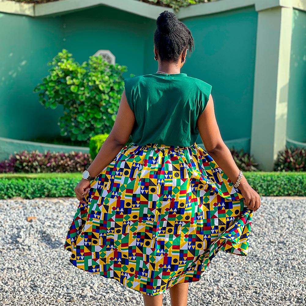 African wax print skirt for women