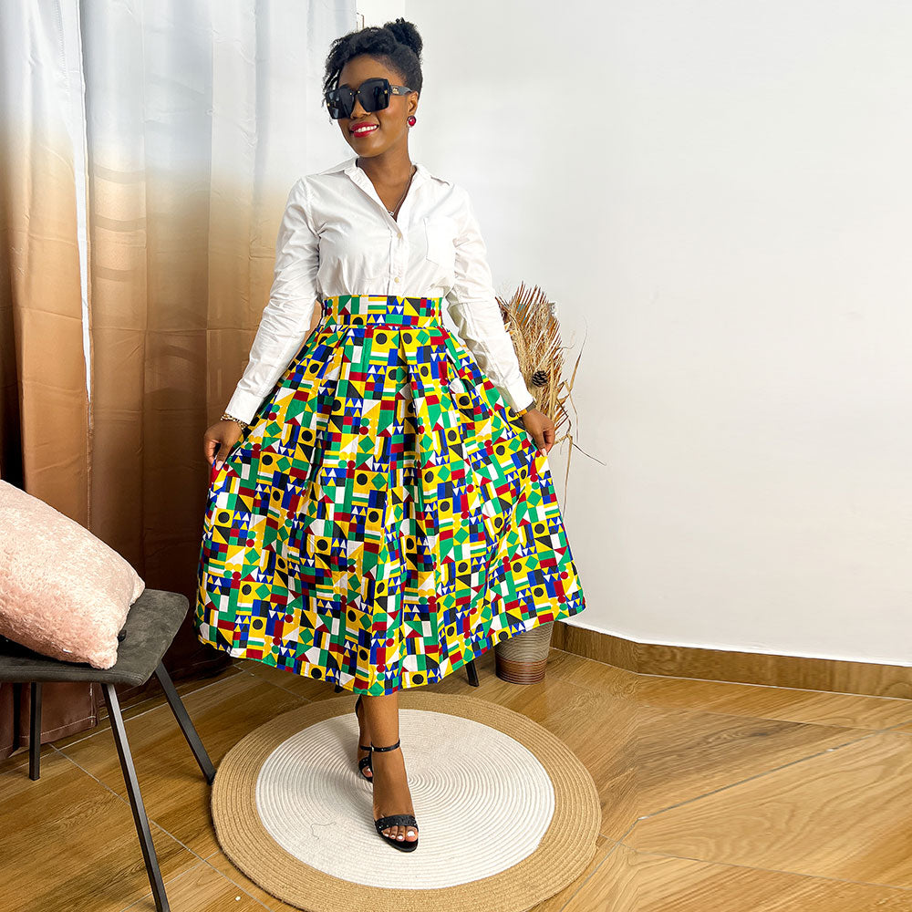 african ankara print skirt for women midi skirt