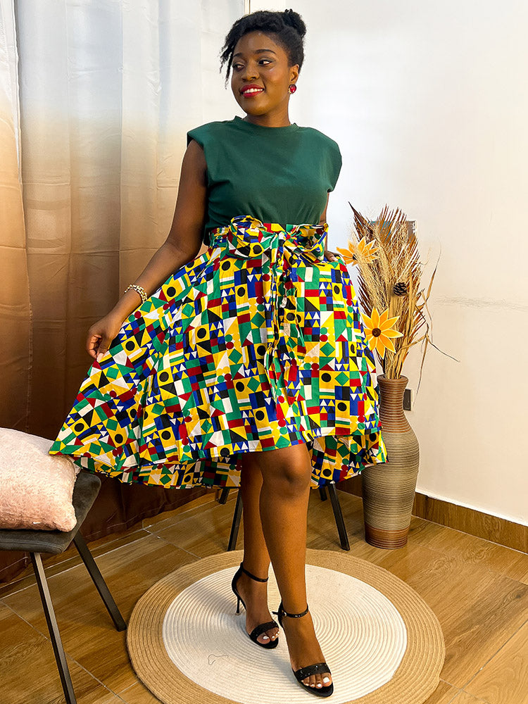 African wax print skirt for women