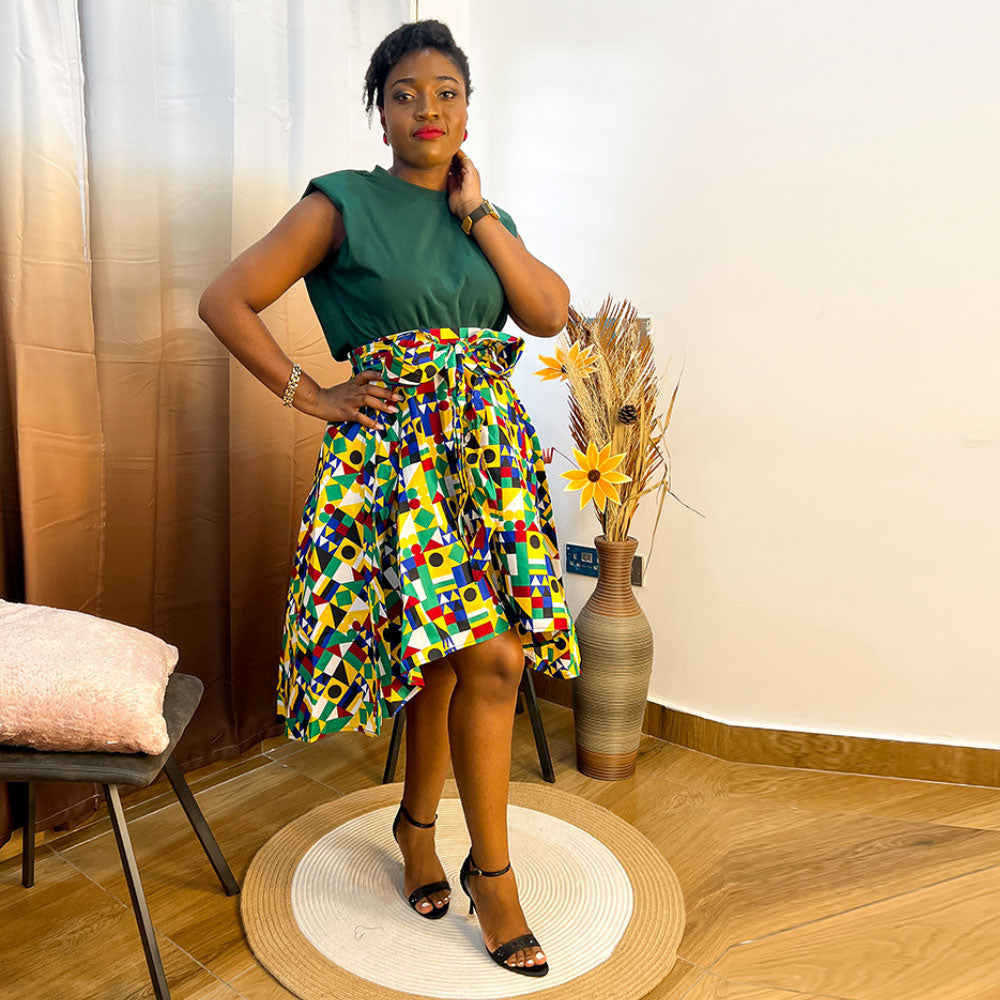 African wax print skirt for women
