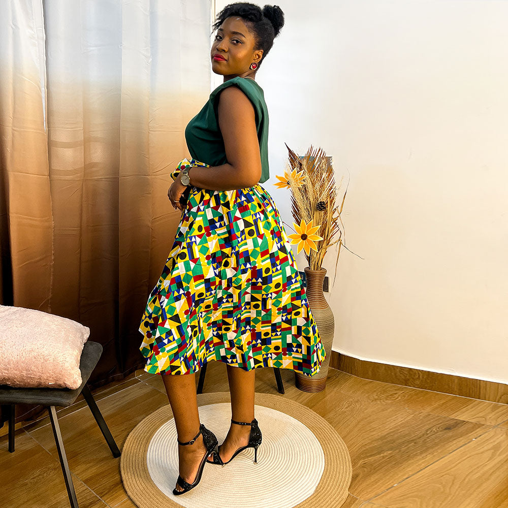 African wax print skirt for women