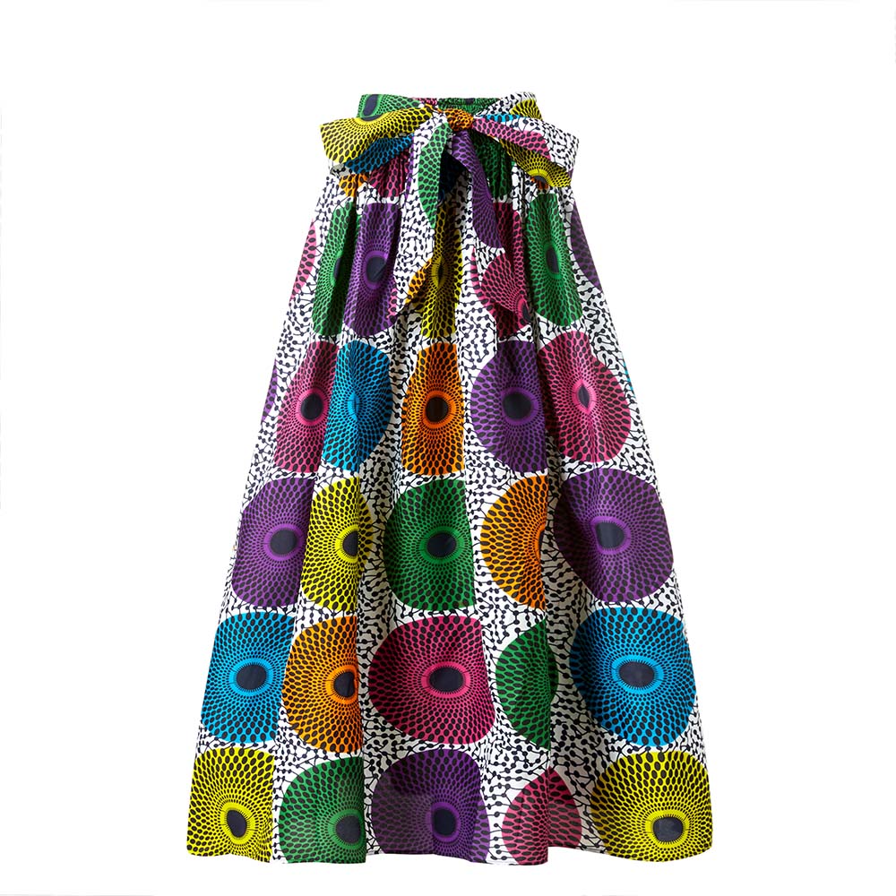 African Ankara Wax Print Maxi Skirt