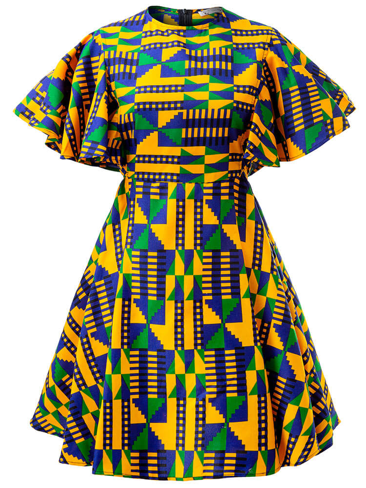 Women's African Kente Print Dress