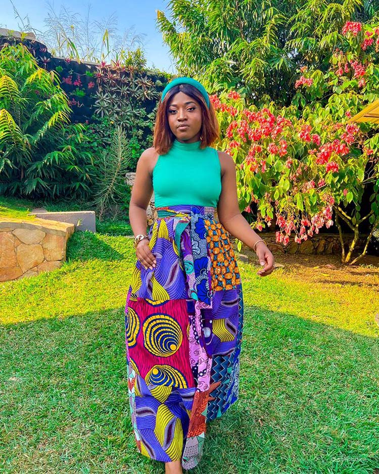 African Wax Maxi Skirt 100% Cotton Ankara