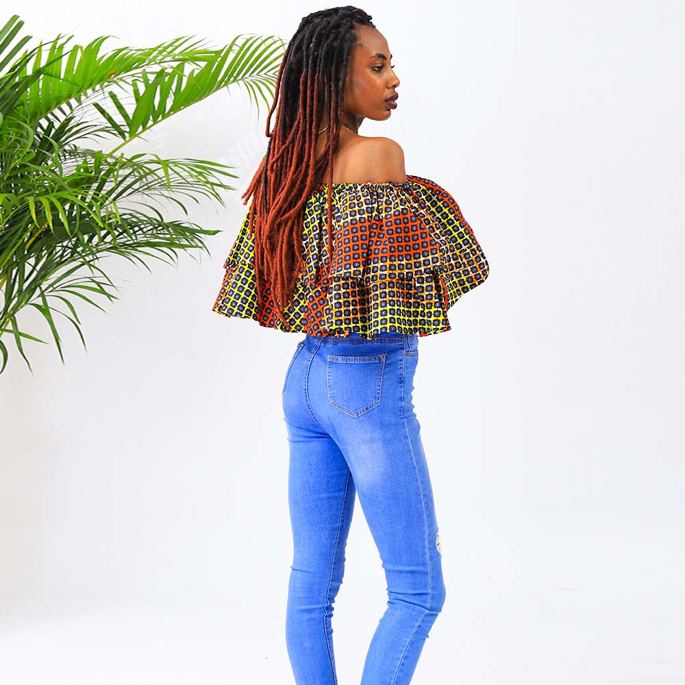 African Print Shirt for Women Kente Traditional Top