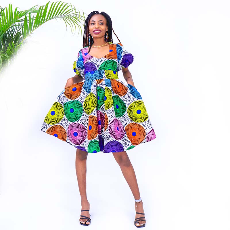 African Print Midi Dress