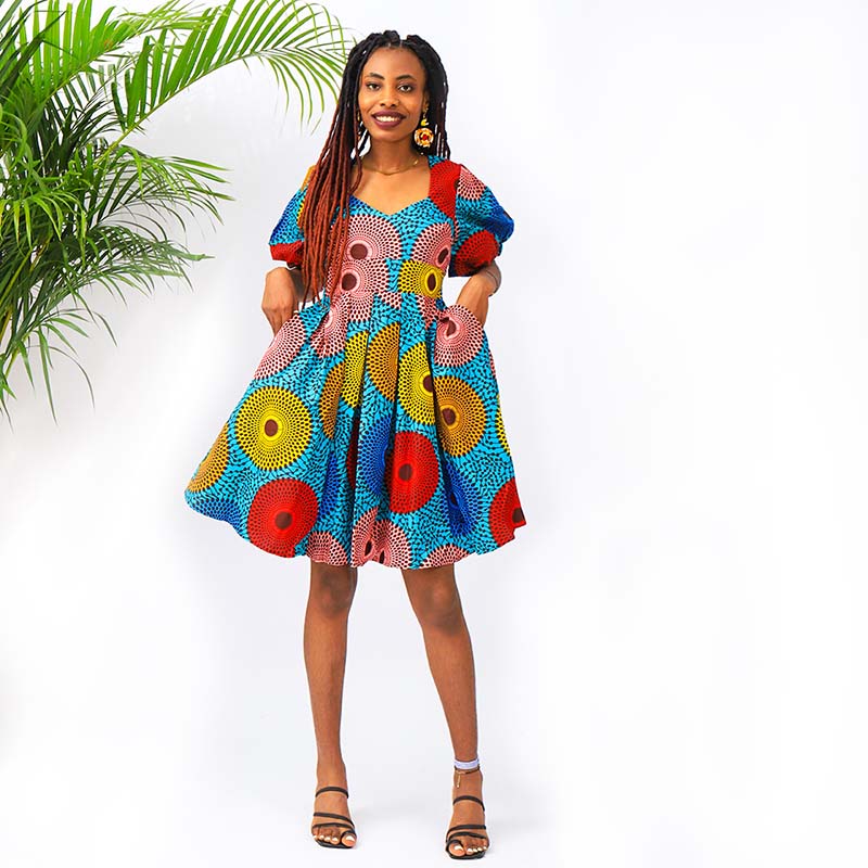 African Print Midi Dress