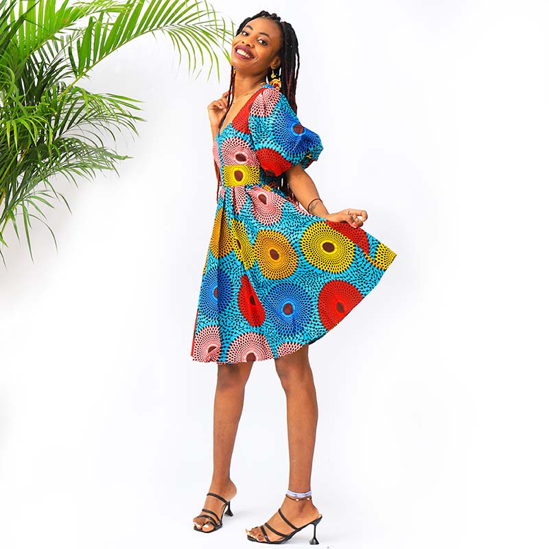 African Print Midi Dress