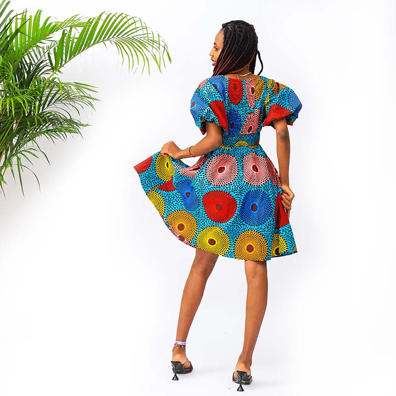 African Print Midi Dress