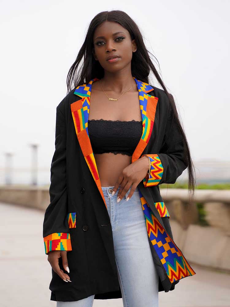 African Women's Kente Print Suit
