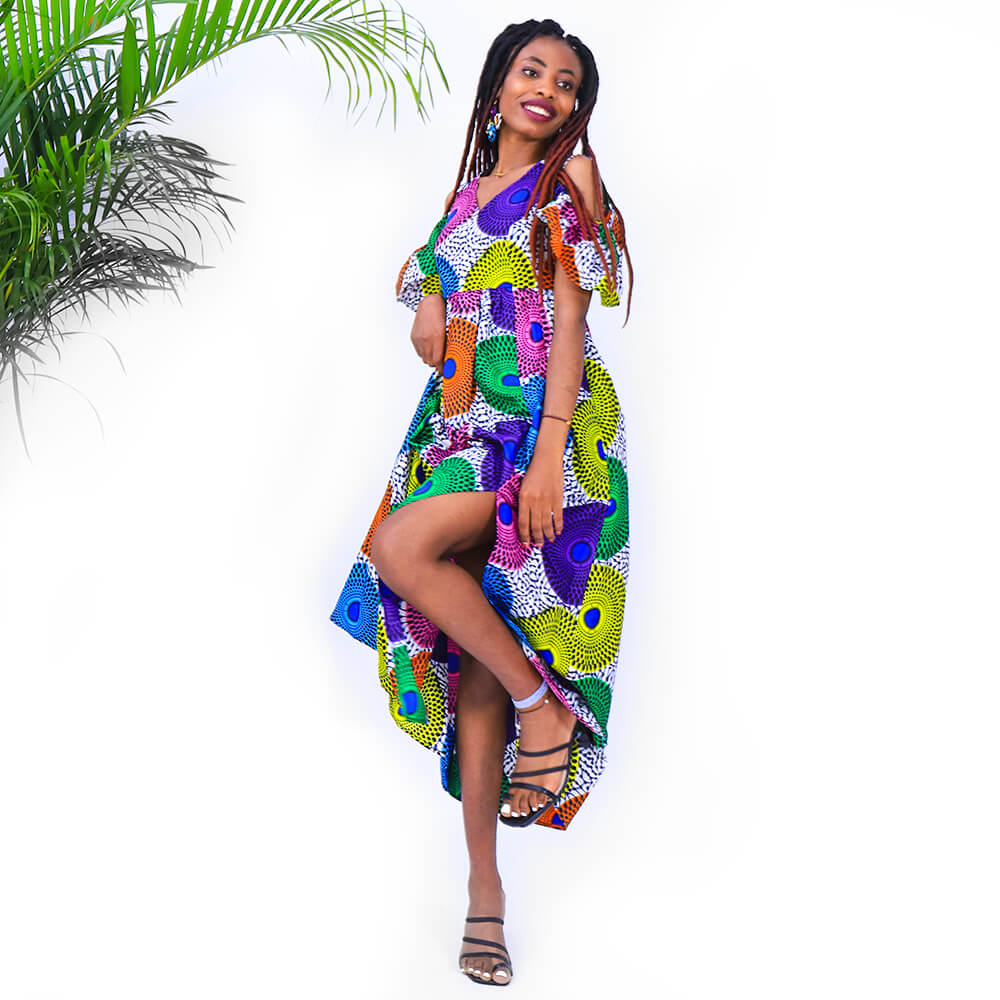 African Wax Print Ladies Party gown For Women