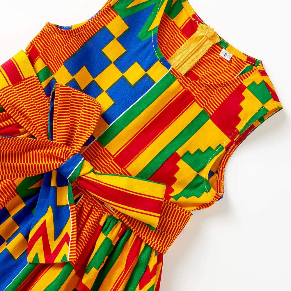 African style kente print kids dress