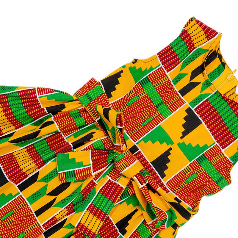 African style kente print kids dress