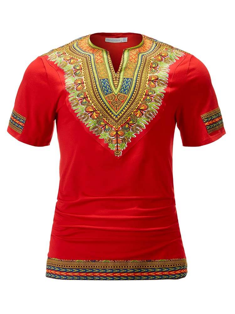 Men's African Print Dashiki T-Shirt