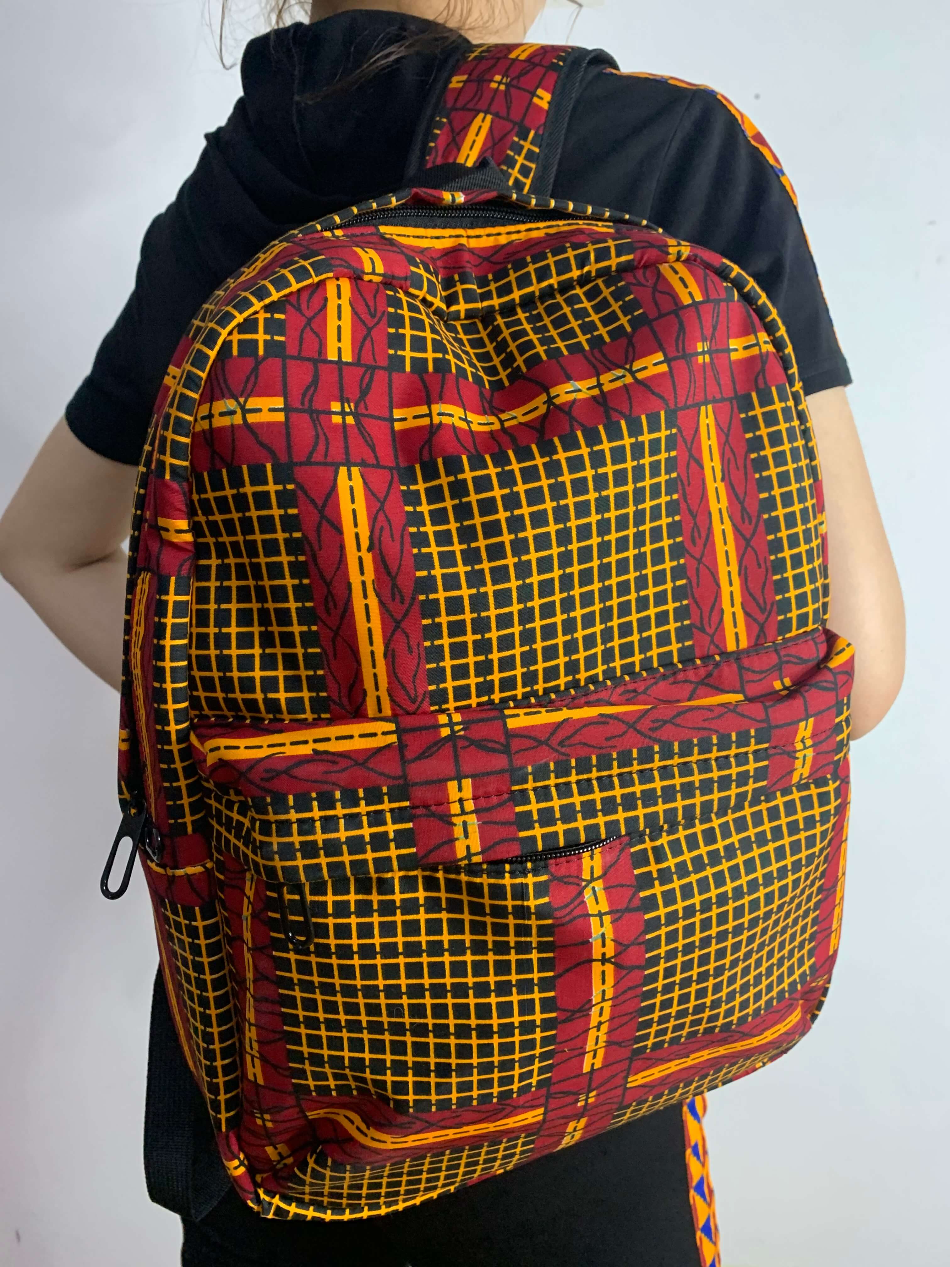 African Print Backpack