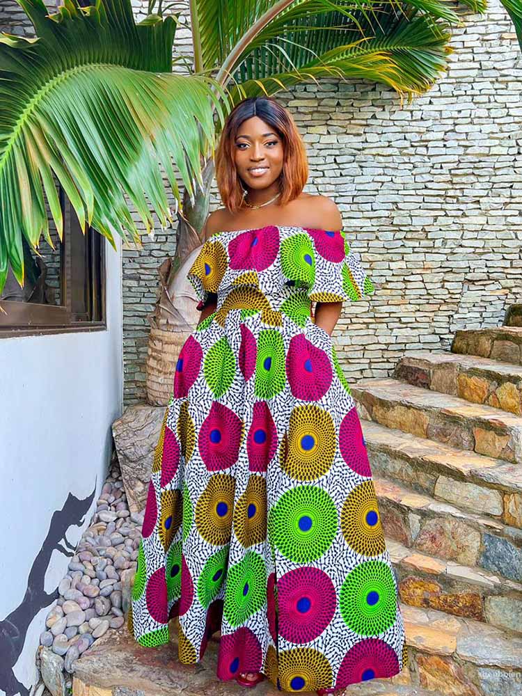 African Print Skirts Ankara Off Shoulder Set 2 Piece
